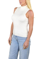 Socal Look Ribbed Women’s Sleeveless Turtleneck Top Y2K Cute