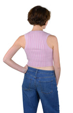 Socal Look Women’s Ribbed Knit Sleeveless Crop Tank Top