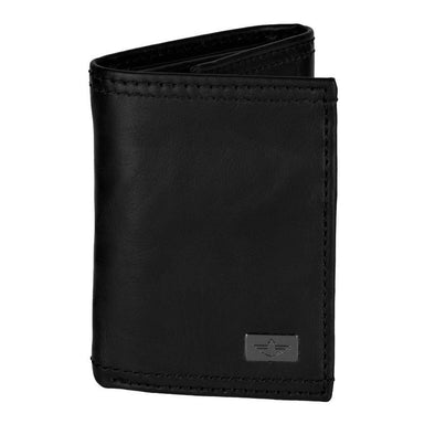 Dockers Mens Leather Trifold Wallet RFID Extra Capacity Slim Black