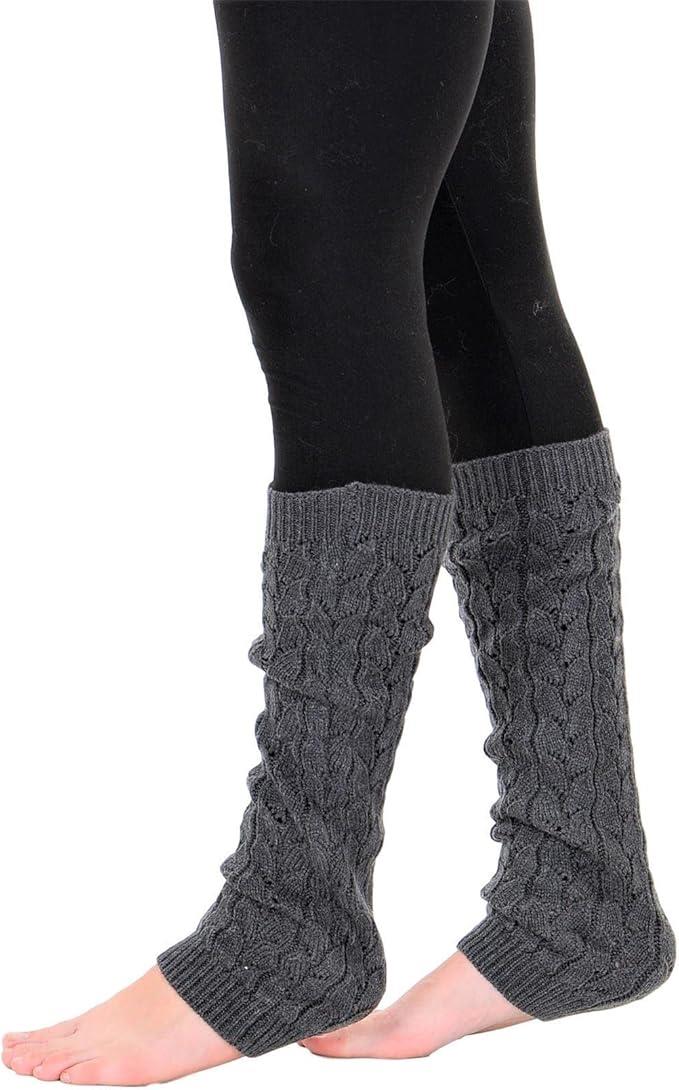 KESIS Women's Cable Knit Leg Warmers Knitted Crochet Long Socks