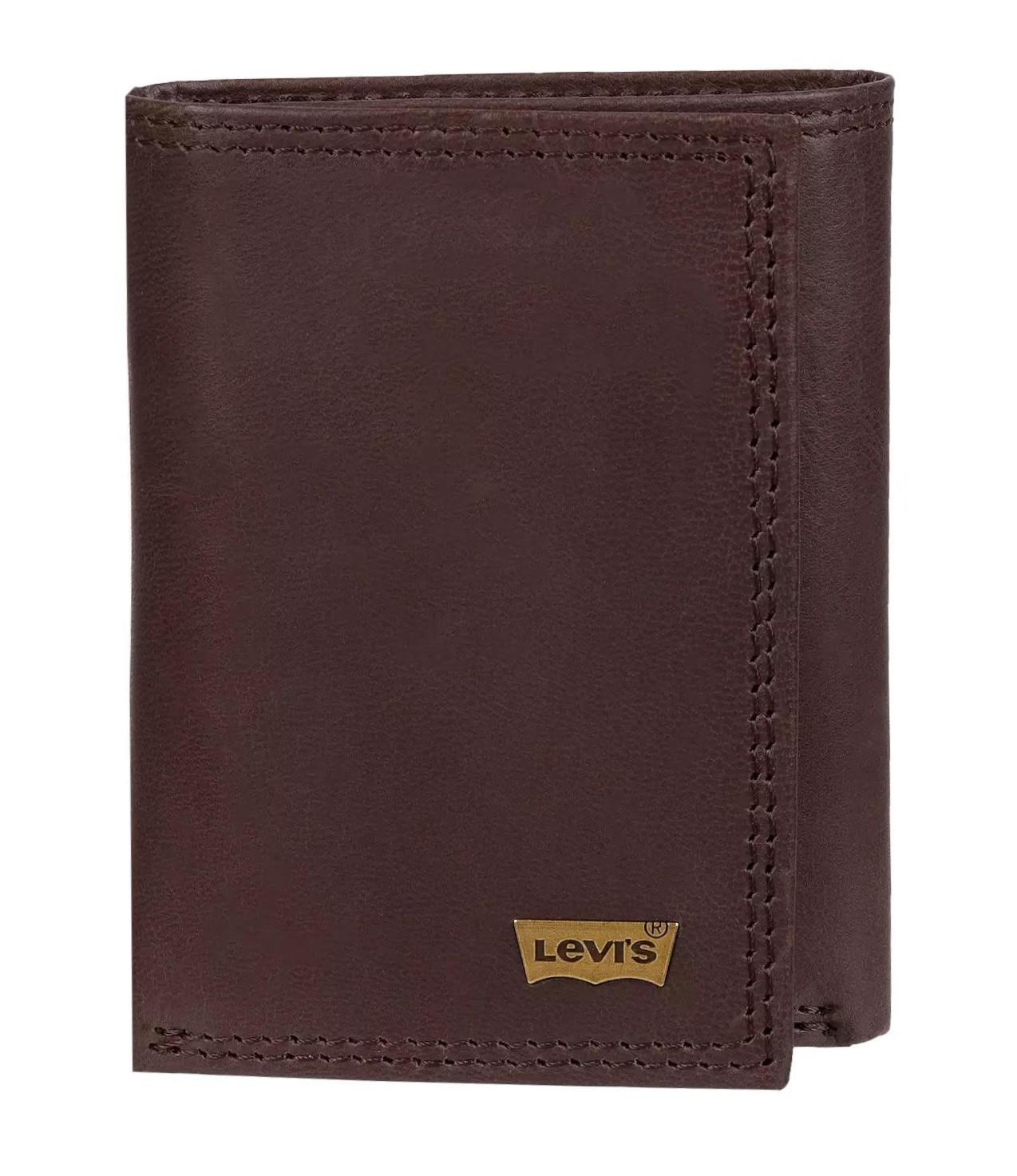 Levi's Men's RFID Trifold Leather Wallet -Slim Classic Billfold