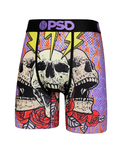 PSD Men's Insane Flaming Bones Boxer Briefs Multi Color