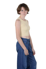 Socal Look Women’s Ribbed Knit Sleeveless Crop Tank Top