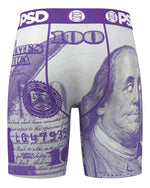 PSD Men's C-Note Purple Boxer Briefs - Breathable and Supportive Underwear
