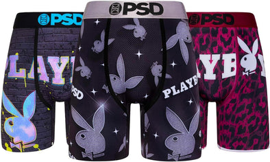 PSD Men's Playboy Mix 3PK Boxer Briefs Multi Color