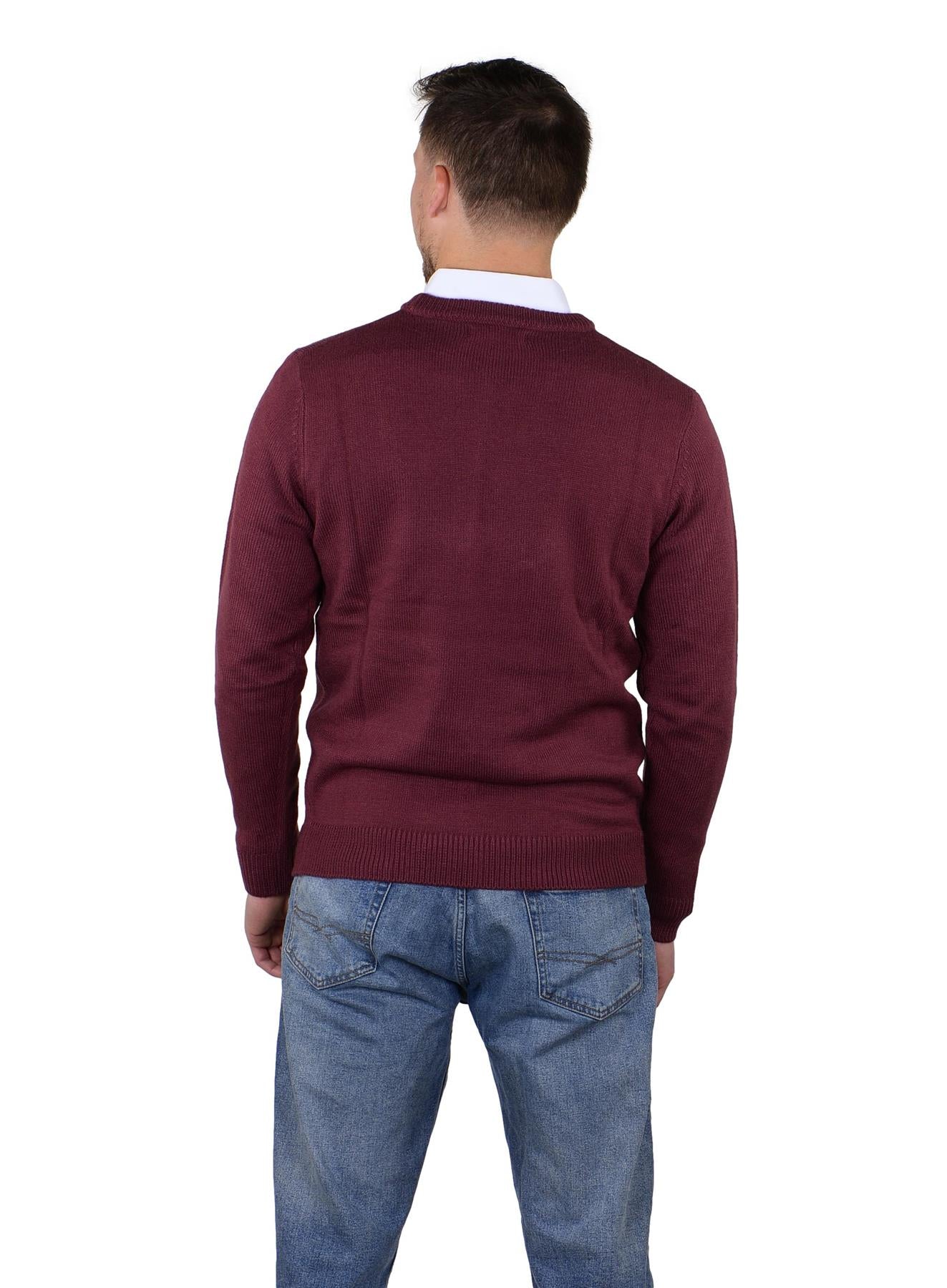 Socal Look Men's Sweater Crew Neck Long Sleeve Acrylic Pullover