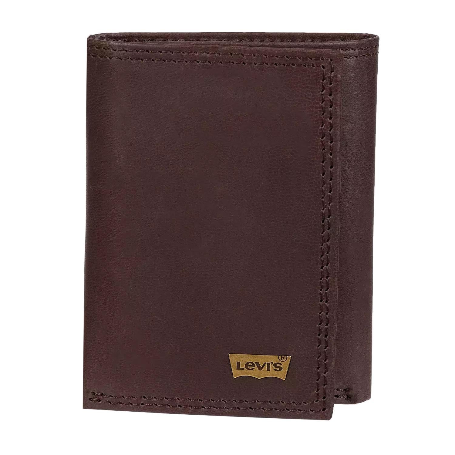 Levi's Men's RFID Trifold Leather Wallet -Slim Classic Billfold
