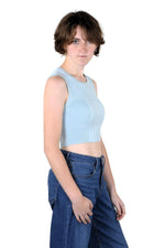 Socal Look Women’s Ribbed Knit Sleeveless Crop Tank Top