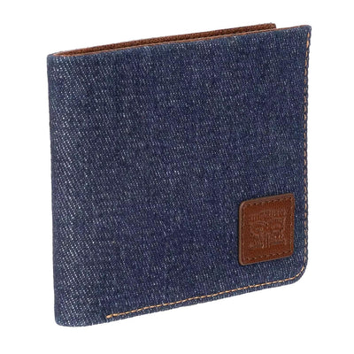 Levi's Men's RFID Blocking Denim Leather Bifold Wallet Indigo