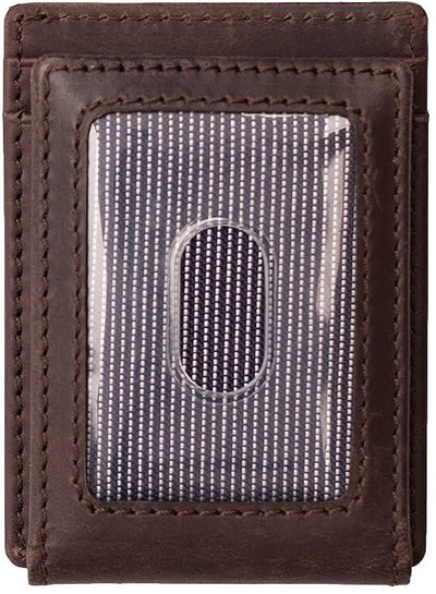 Levi's Men's RFID Magnetic Front Pocket Card Case  Slim Wallet Brown
