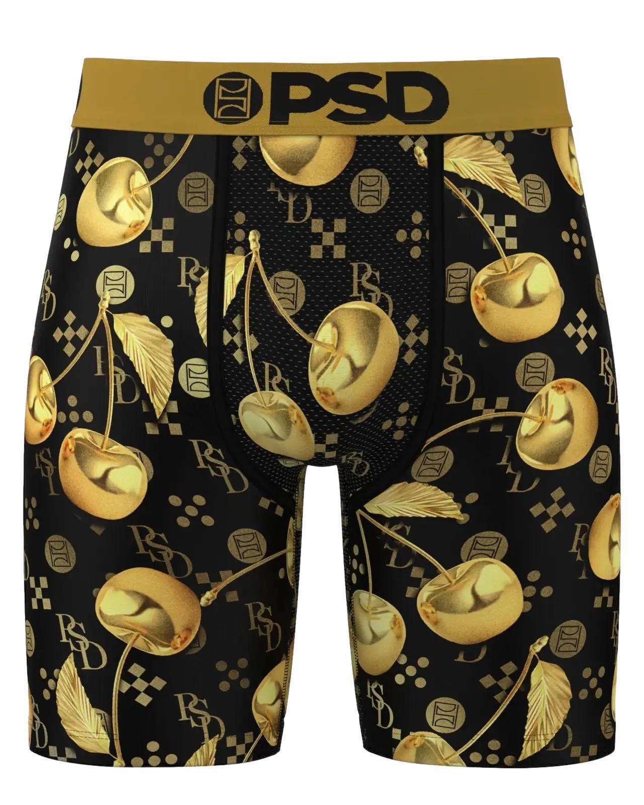 PSD Men's Golden Cherries Boxer Briefs - Breathable and Supportive Underwear