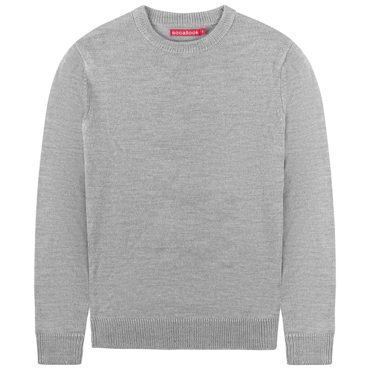 Socal Look Men's Sweater Crew Neck Long Sleeve Acrylic Pullover