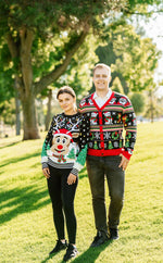 SOCAL LOOK Ugly Christmas Sweater for Teens, Multicolor Long Sleeve Unisex Youth Cute Rudolph Holiday Xmas Pullover for Big Boys and Girls