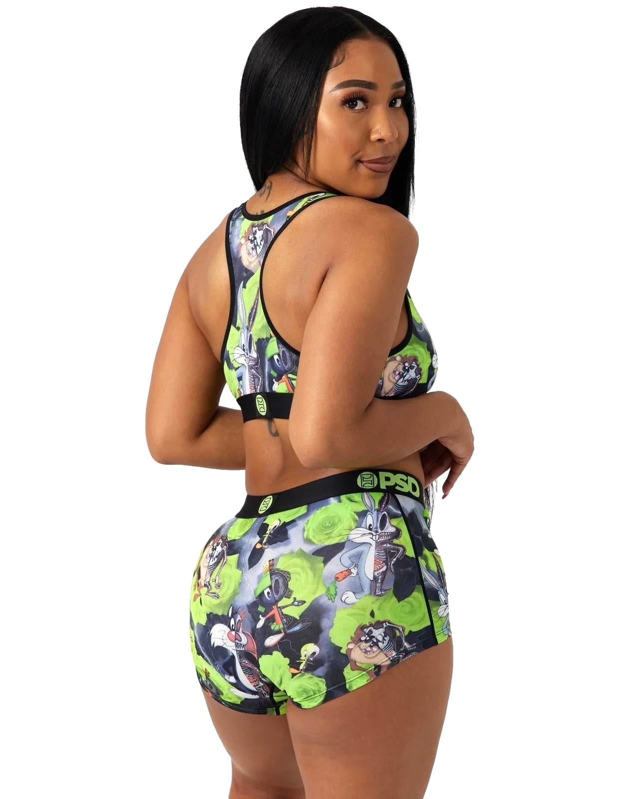 PSD Womens Sports Bra Looney Roses Multi