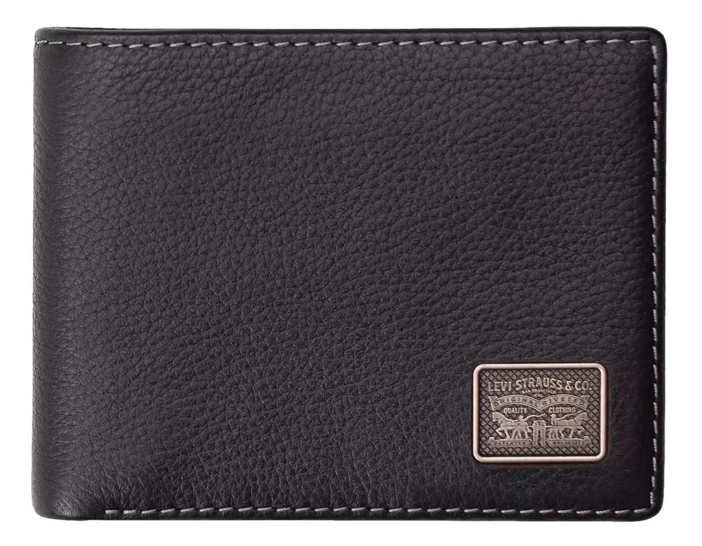 Levi's Men's RFID Bifold Leather Wallet Slim Classic Billfold