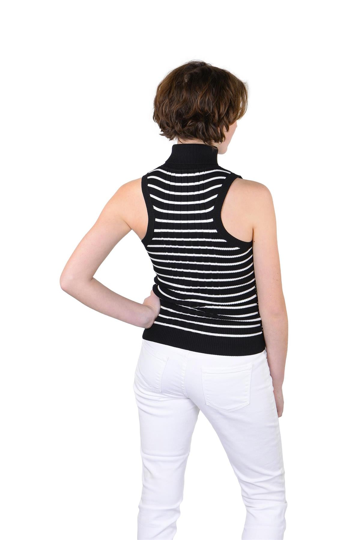 Socal Look Ribbed Women’s Sleeveless Turtleneck Top Y2K Cute