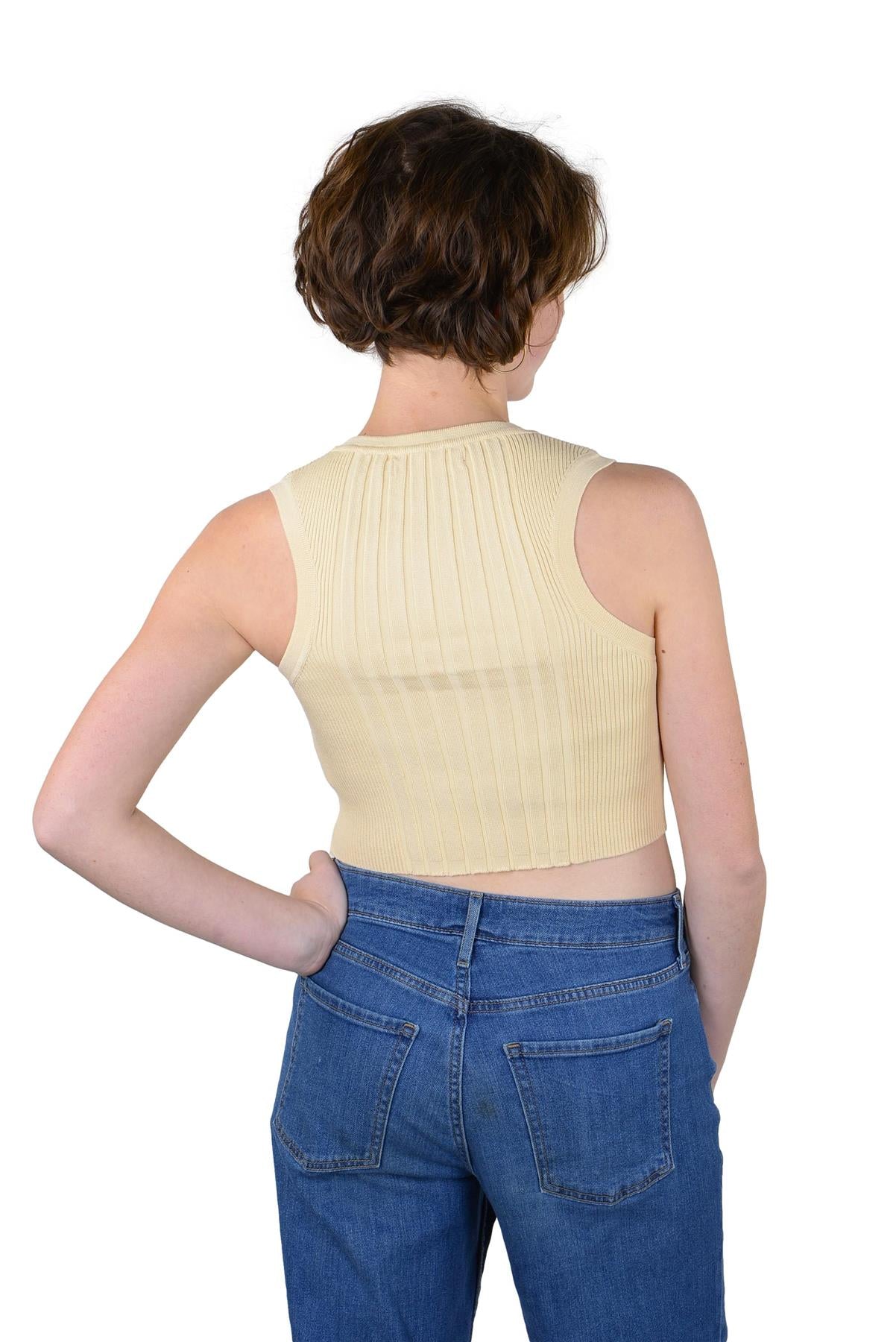 Socal Look Women’s Ribbed Knit Sleeveless Crop Tank Top