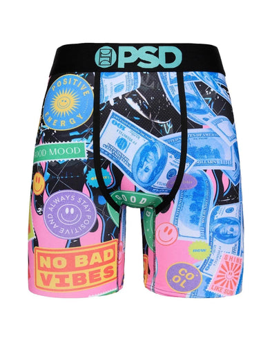 PSD Men's No Bad Vibes Boxer Briefs Multi Color