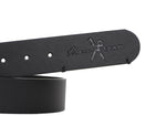Marc Ecko Men's 1.5" Wide Black Casual Belt with Embossed Logo Buckle