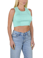 Socal Look Women’s Ribbed Knit Sleeveless Crop Tank Top
