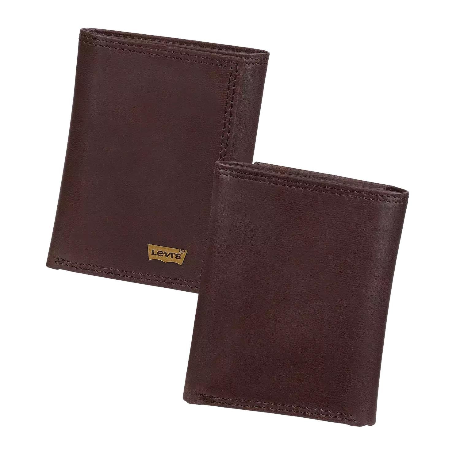 Levi's Men's RFID Trifold Leather Wallet -Slim Classic Billfold