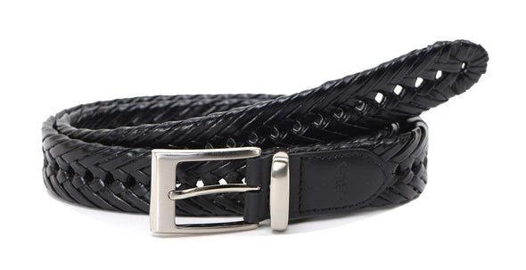 Dockers Men's 1.25 in (32MM) Wide Faux Leather Braided Belt Black