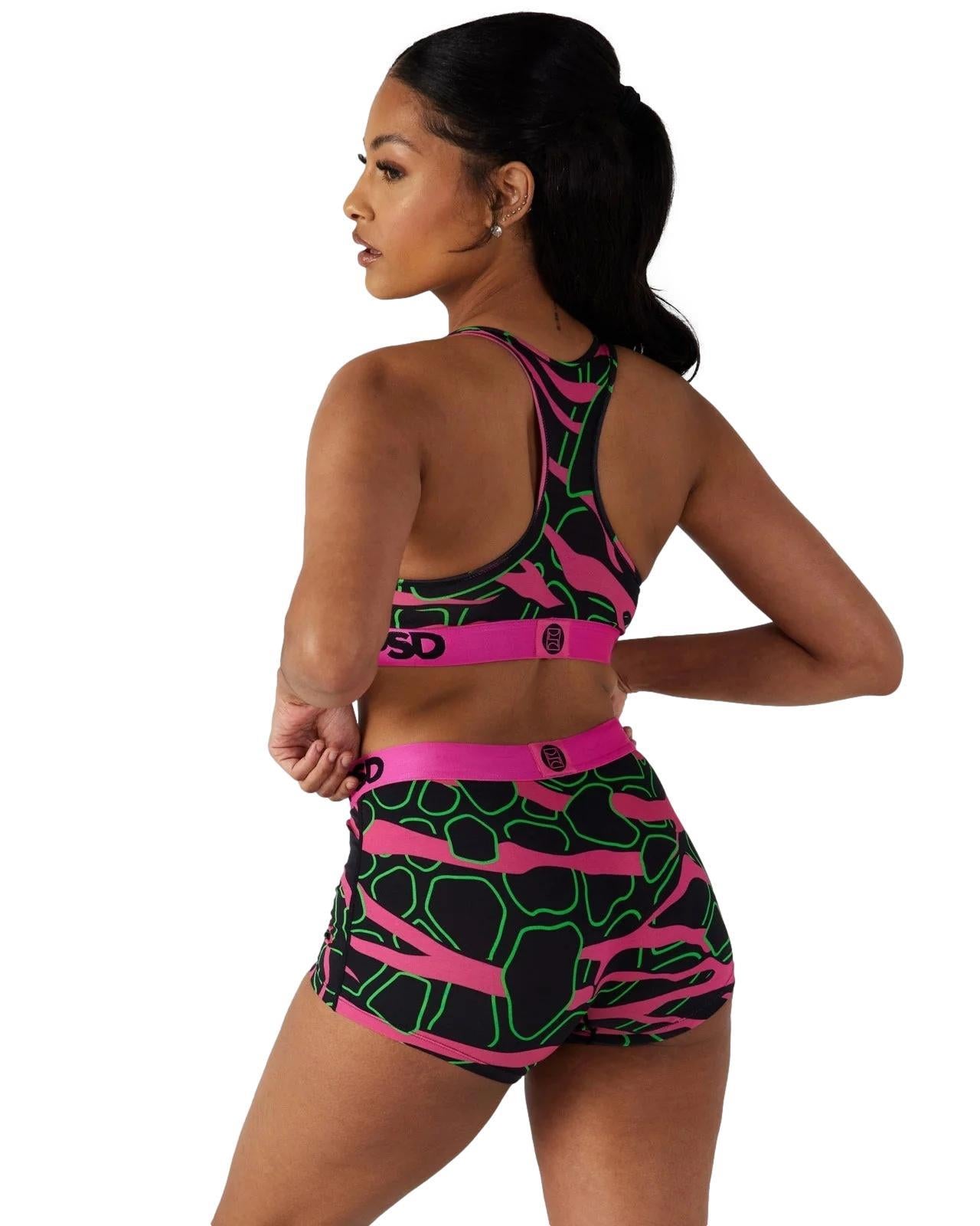 PSD Women's Neon Giraffe Modal Solids Boyshorts Multi