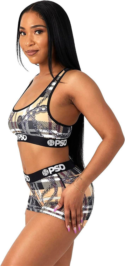 PSD Womens Sports Bra Tartan Lux Multi