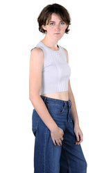 Socal Look Women’s Ribbed Knit Sleeveless Crop Tank Top