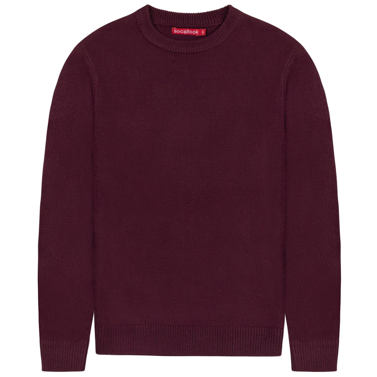 Socal Look Men's Sweater Crew Neck Long Sleeve Acrylic Pullover