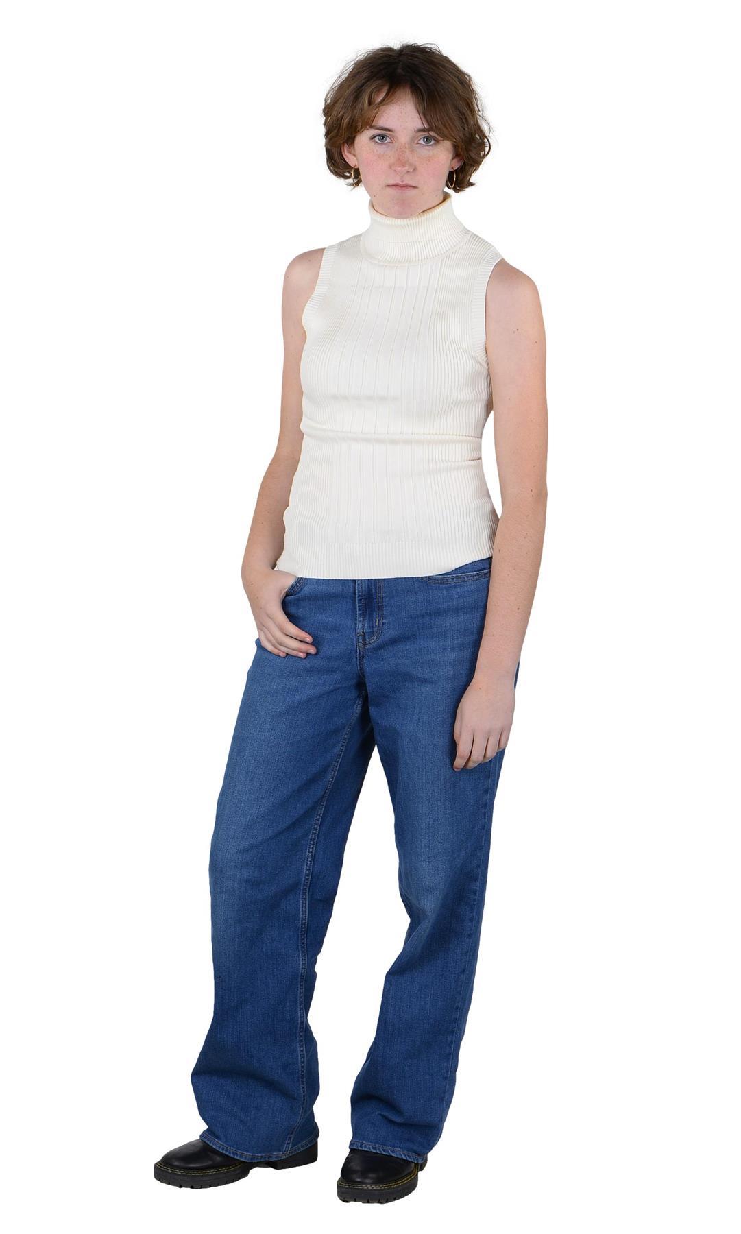 Socal Look Ribbed Women’s Sleeveless Turtleneck Top Y2K Cute