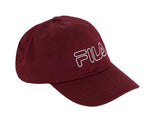 FILA Brick Red Strapback Hat Cap Gold Embroidered Logo Adjustable Unisex
