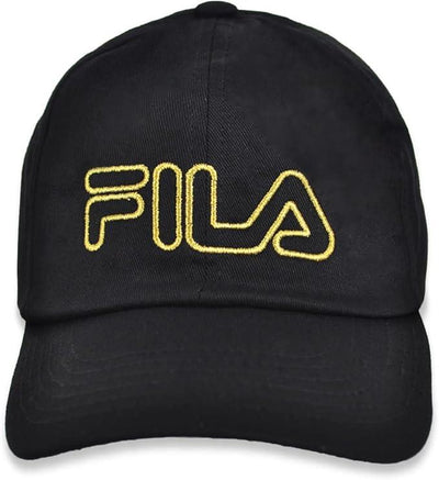FILA Brick Red Strapback Hat Cap Gold Embroidered Logo Adjustable Unisex