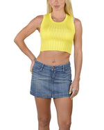 Socal Look Women’s Ribbed Knit Sleeveless Crop Tank Top