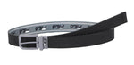 FILA Men's 1.45" Wide Reversible Bonded Leather Belt Black/Grey