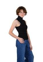 Socal Look Ribbed Women’s Sleeveless Turtleneck Top Y2K Cute
