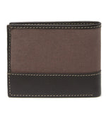 Timberland Men's Genuine Leather Bifold Passcase Wallet with Flip ID Pocket