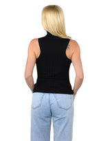 Socal Look Ribbed Women’s Sleeveless Turtleneck Top Y2K Cute