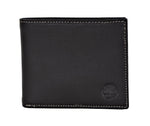 Timberland Men's Genuine Leather Bifold Passcase Wallet with Flip ID Pocket