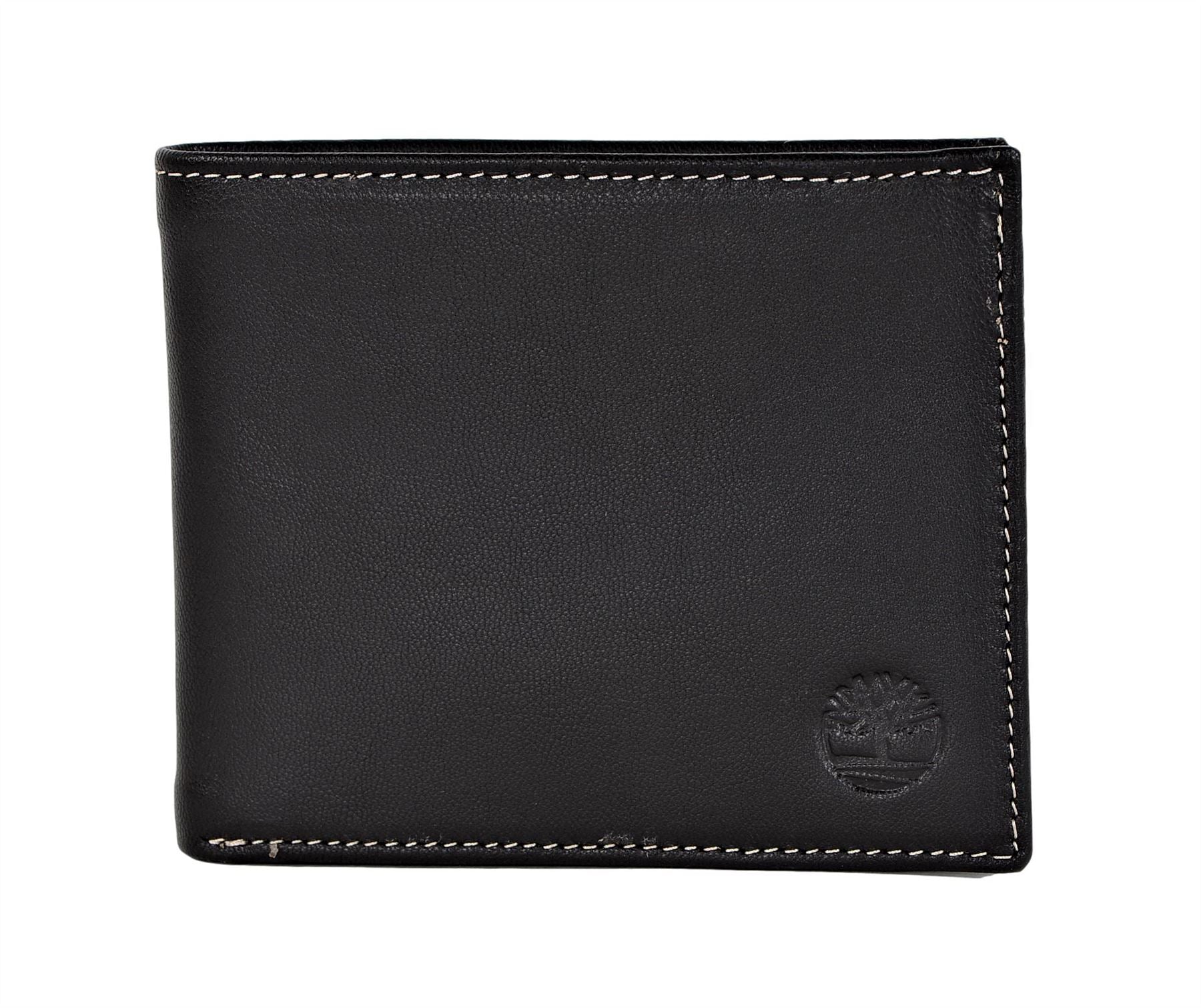 Timberland Men's Genuine Leather Bifold Passcase Wallet with Flip ID Pocket