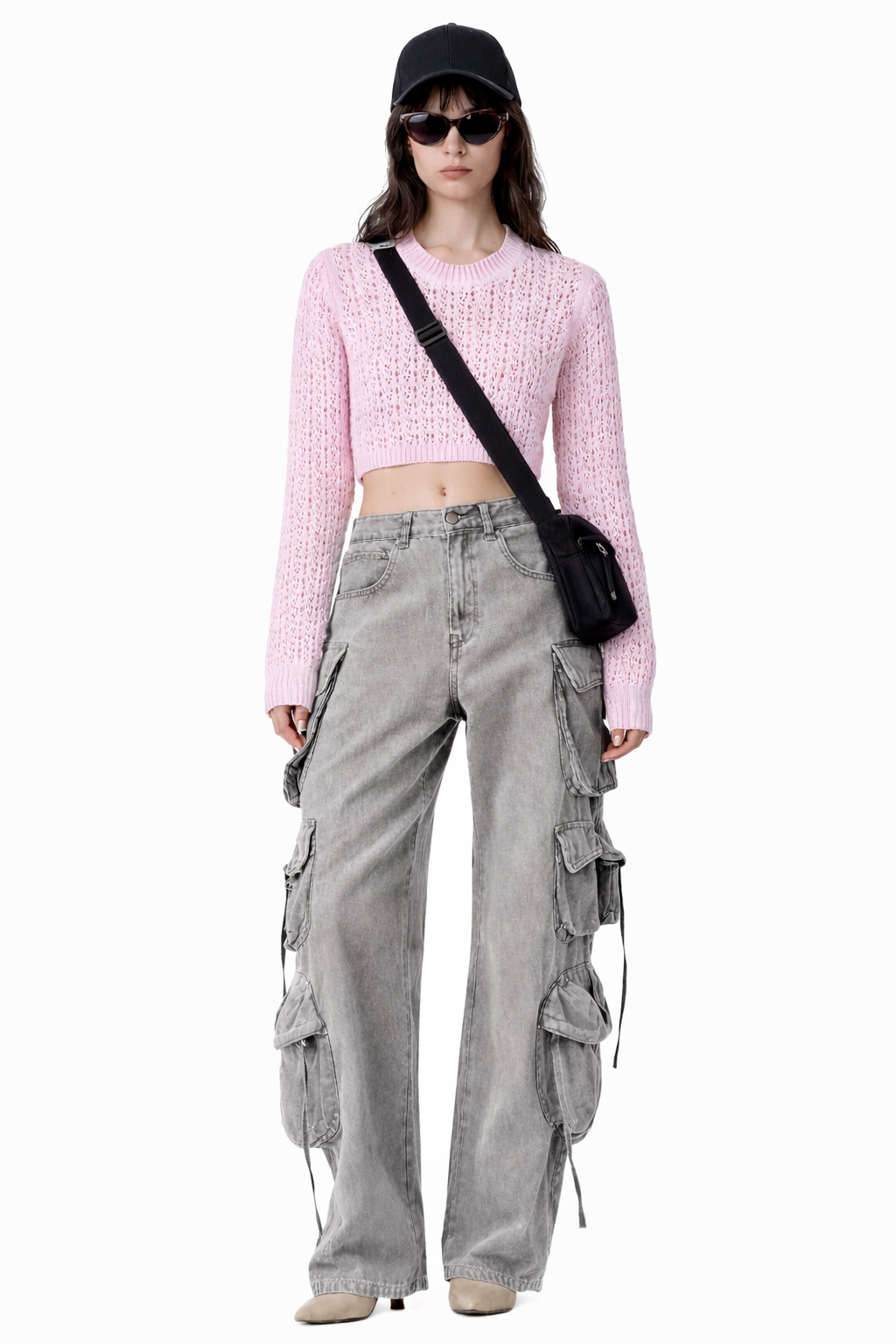 Socal Look Women's Cotton Crochet Sweater Long Sleeve Summer Casual Pullover