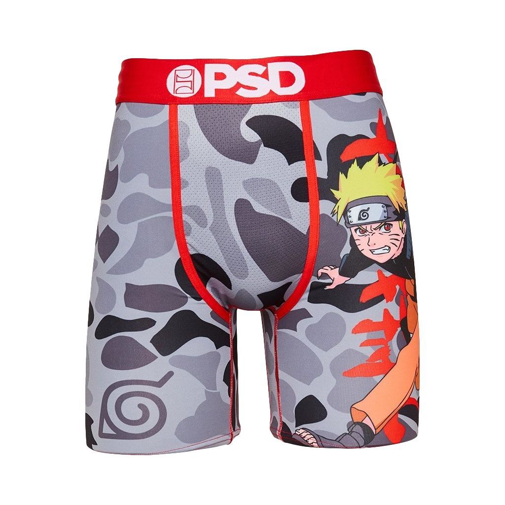 PSD Underwear Men's Naruto Uzumaki Camo Boxer Brief Black