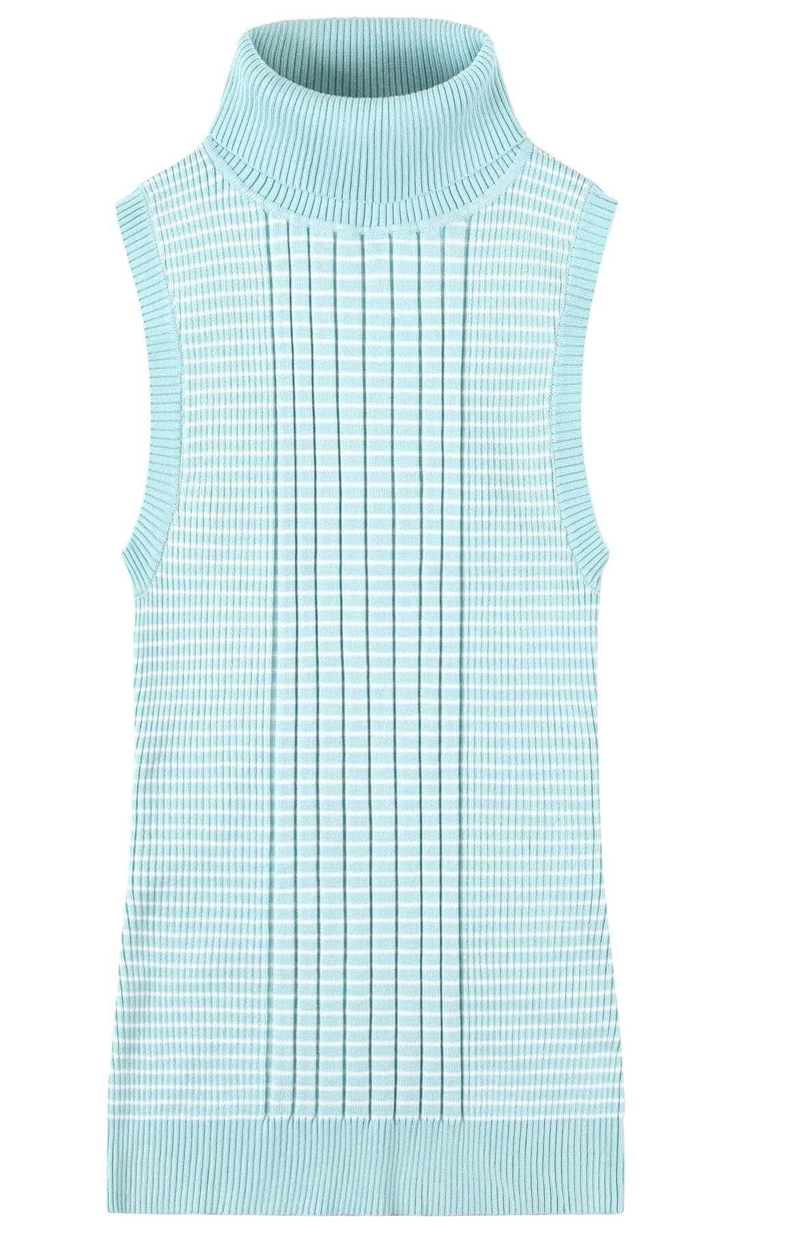 Socal Look Ribbed Women’s Sleeveless Turtleneck Top Y2K Cute
