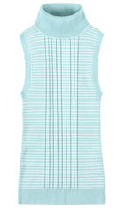 Socal Look Ribbed Women’s Sleeveless Turtleneck Top Y2K Cute