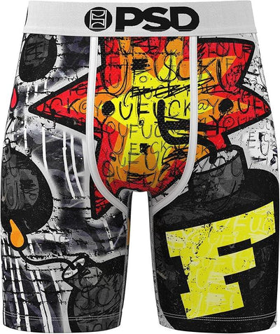 PSD Men's F Bomb Boxer Briefs - Breathable and Supportive Underwear