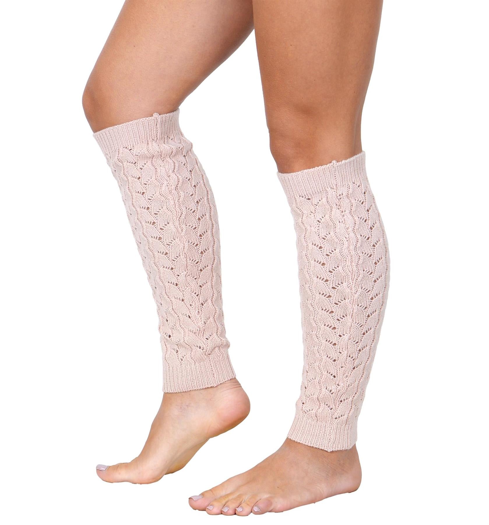 KESIS Women's Cable Knit Leg Warmers Knitted Crochet Long Socks