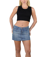 Socal Look Women’s Ribbed Knit Sleeveless Crop Tank Top
