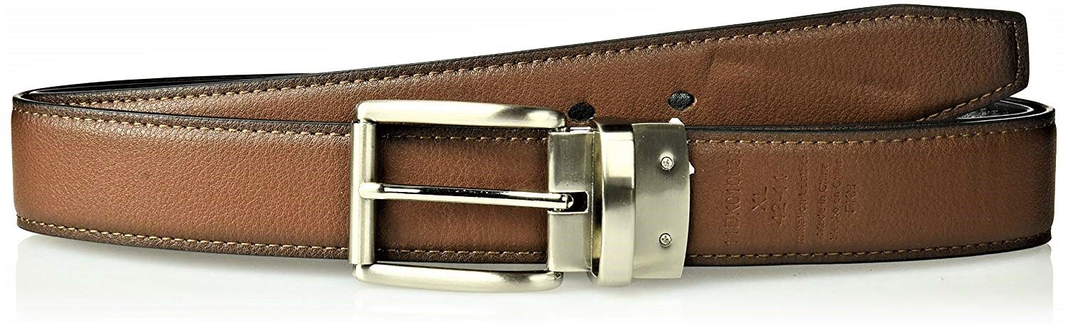Docker's Men's 35MM Wide Reversible Stretch Belt Black Cognac