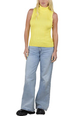 Socal Look Ribbed Women’s Sleeveless Turtleneck Top Y2K Cute