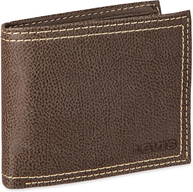 Levi's Men's RFID Bifold Leather Wallet Slim Classic Billfold